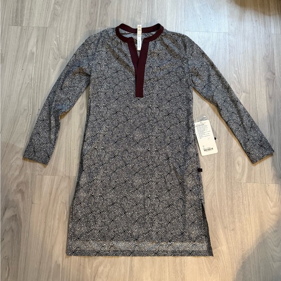 Lululemon Effortless Dress Plush Petal Black Ghost Bordeaux Drama Sz2 Rare - Picture 8 of 11